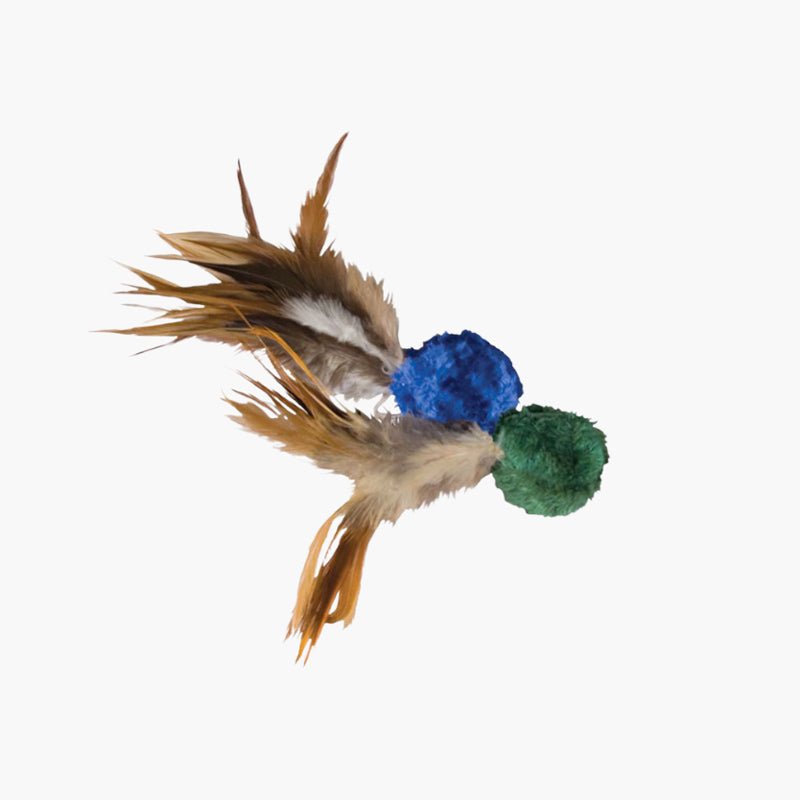 KONG® Crinkle Ball with Feathers Catnip Toy (Assorted Colours) - CreatureLand