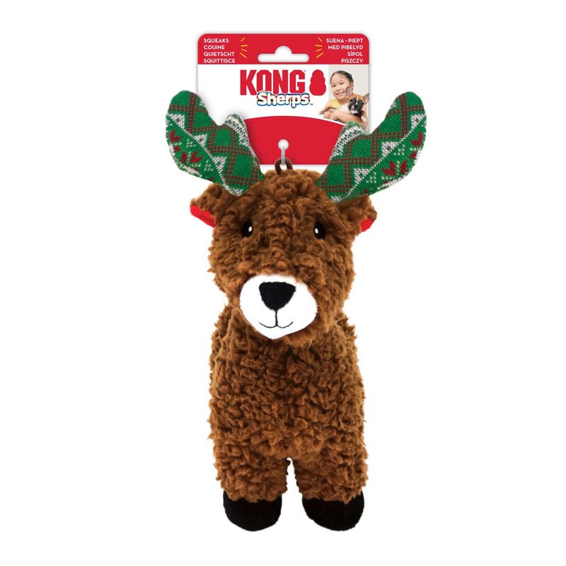 KONG® Holiday – Sherps Reindeer Dog Toy (Assorted) - CreatureLand