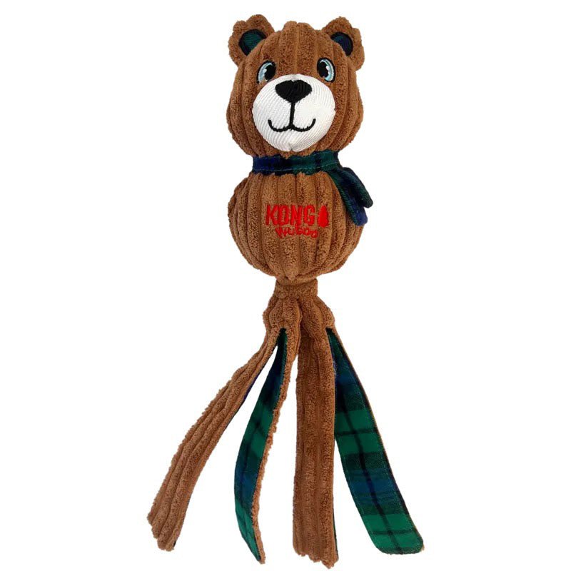 Holiday Wubba Corduroy Bear Dog Toy