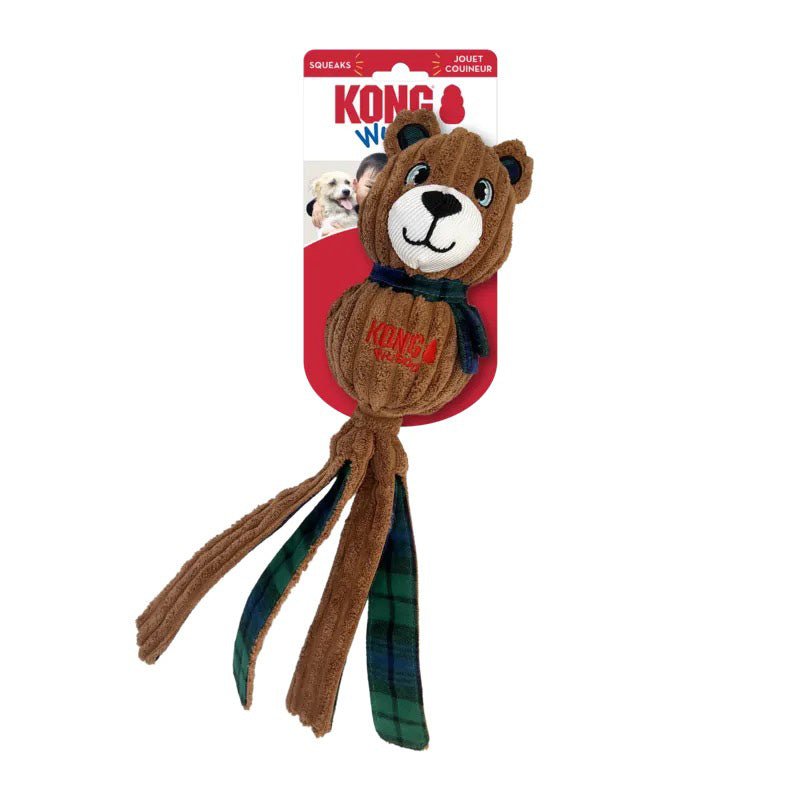 KONG® Holiday – Wubba Corduroy Bear Dog Toy - CreatureLand