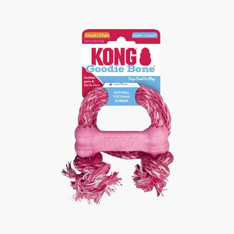 KONG® Puppy Goodie Bone™ with Rope (2 Colours) - CreatureLand