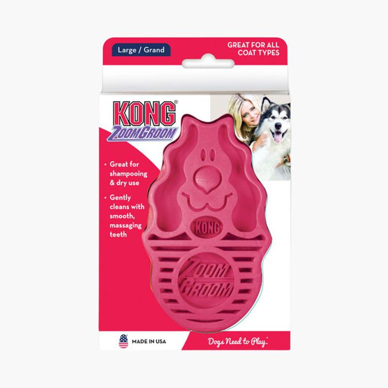 KONG® ZoomGroom® Dog Brush - Raspberry (2 Sizes) - CreatureLand