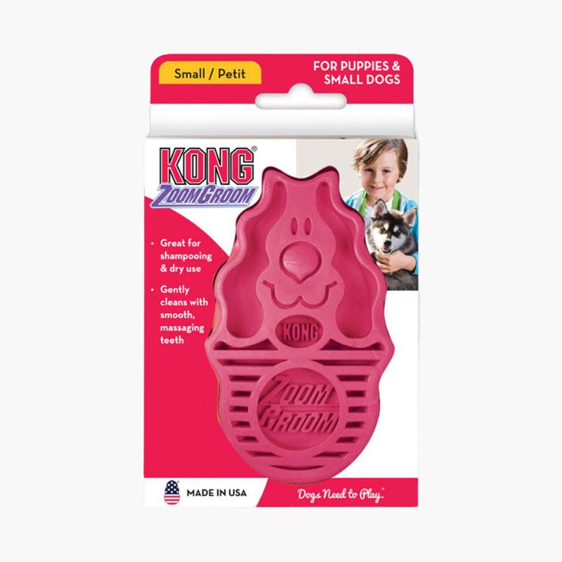 KONG® ZoomGroom® Dog Brush - Raspberry (2 Sizes) - CreatureLand