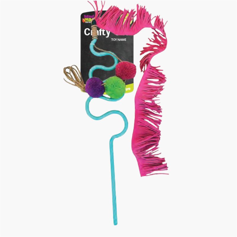 Mad Cat Crafty Cat by Mad Cat® Frisky Fringe Wand with Catnip & Silvervine - CreatureLand