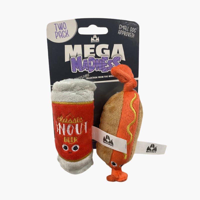Mega Madness Mega Madness Beer and HotDog Two Pack Small Dog Toy - CreatureLand
