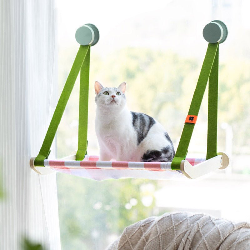 Mewoofun Checkered Cat Climbing Window Hammock (3 Colours) - CreatureLand