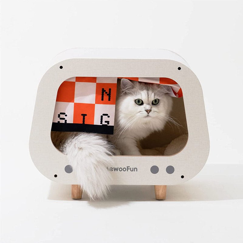 Mewoofun TV Cat Nest with Scratcher - CreatureLand