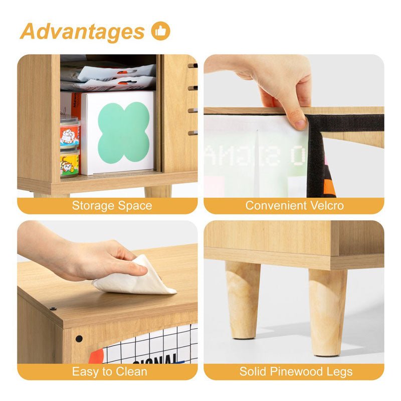 Mewoofun Wooden Tv Cat House with Scratcher & Storage (2 Colours) - CreatureLand