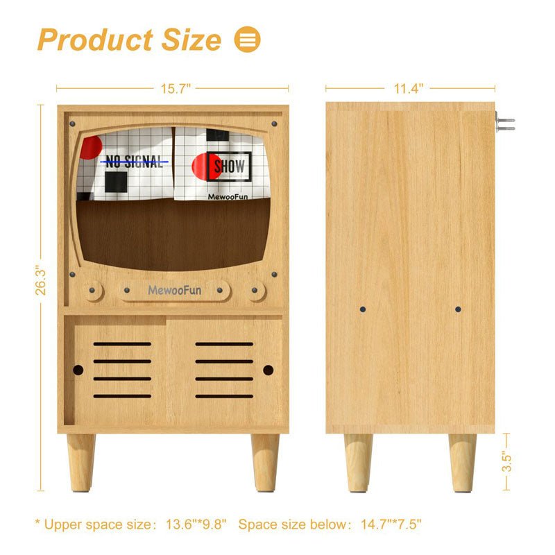 Mewoofun Wooden Tv Cat House with Scratcher & Storage (2 Colours) - CreatureLand