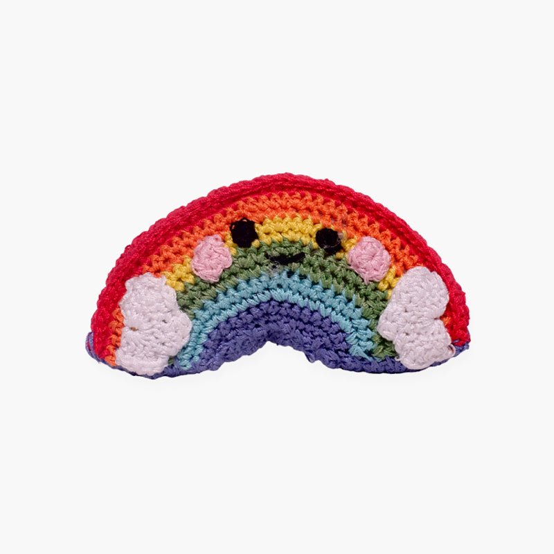 Mirage Pet Happy Rainbow Knit Knacks Organic Cotton Dog Toy - CreatureLand