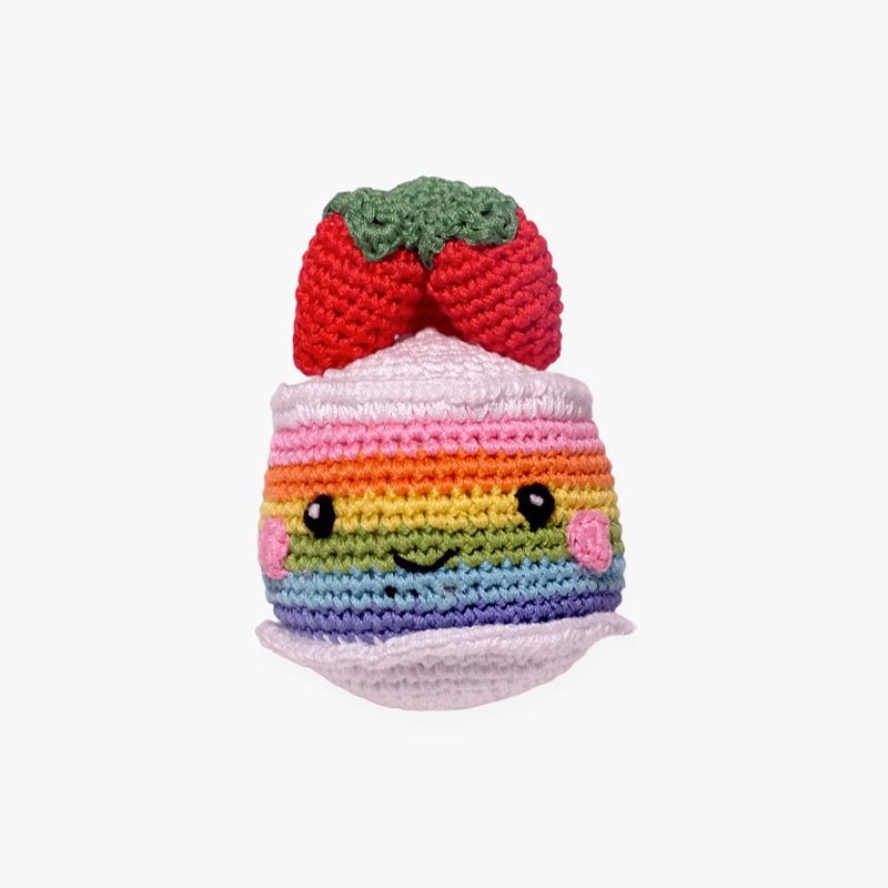Mirage Pet Rainbow Cake Knit Knacks Organic Cotton Dog Toy - CreatureLand