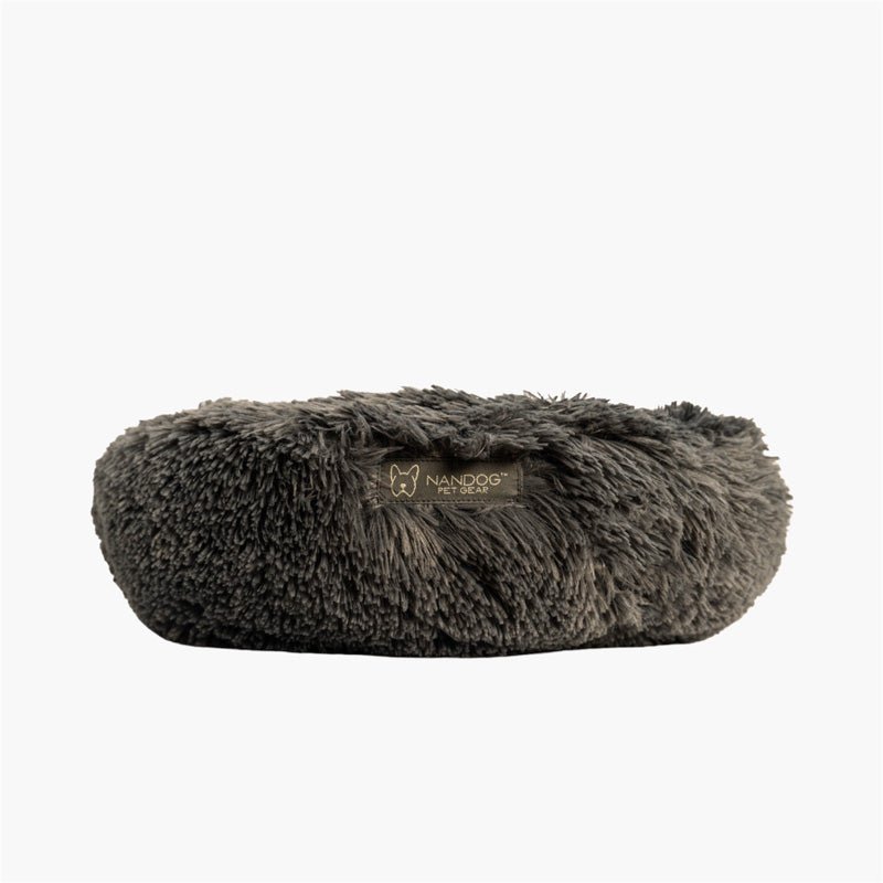 NANDOG™ Round Shaggy Pet Bed - Dark Gray - CreatureLand