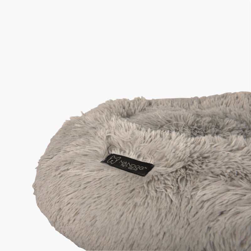 NANDOG™ Round Shaggy Pet Bed - Light Gray - CreatureLand