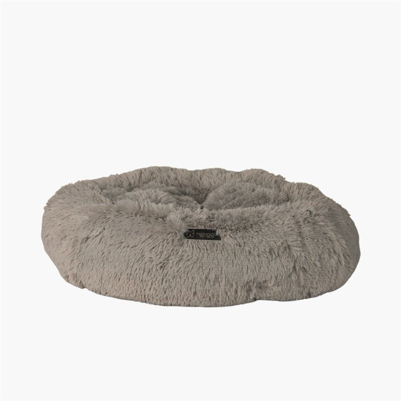 NANDOG™ Round Shaggy Pet Bed - Light Gray - CreatureLand