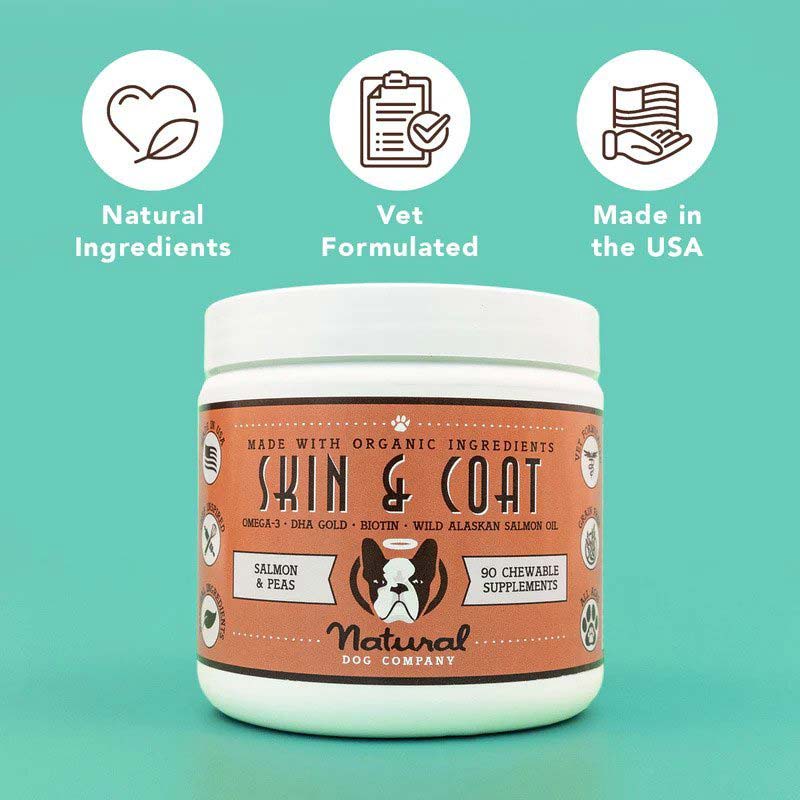 Natural Dog Company Skin & Coat Supplement (90 Chews) - CreatureLand