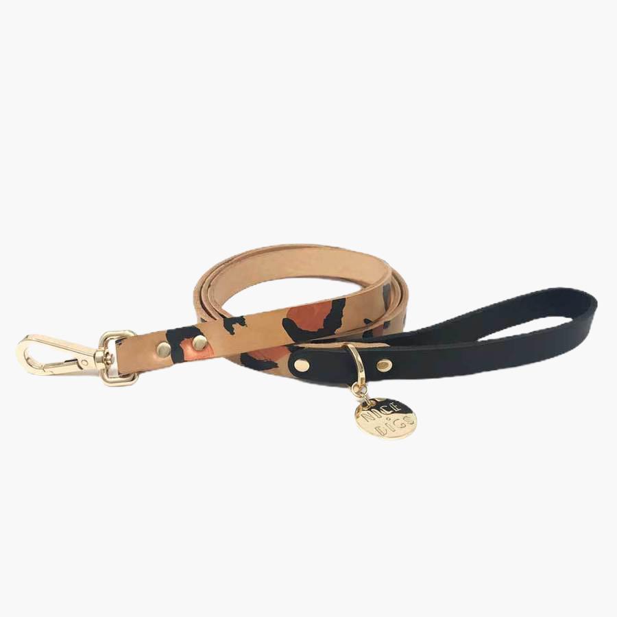 Nice Digs TWO TONE DOG LEASH - TAN ANIMAL - CreatureLand