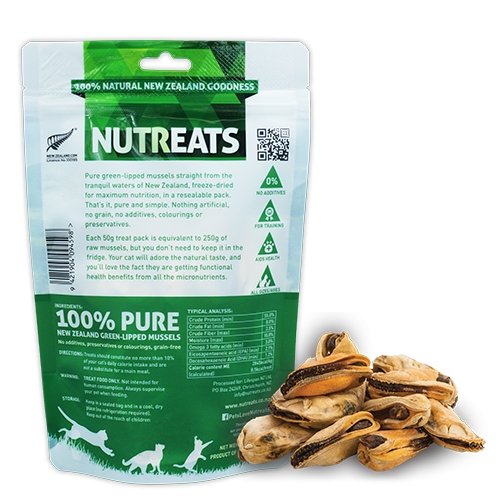 Nutreats Green-Lipped Mussels Premium Cat Treats - CreatureLand