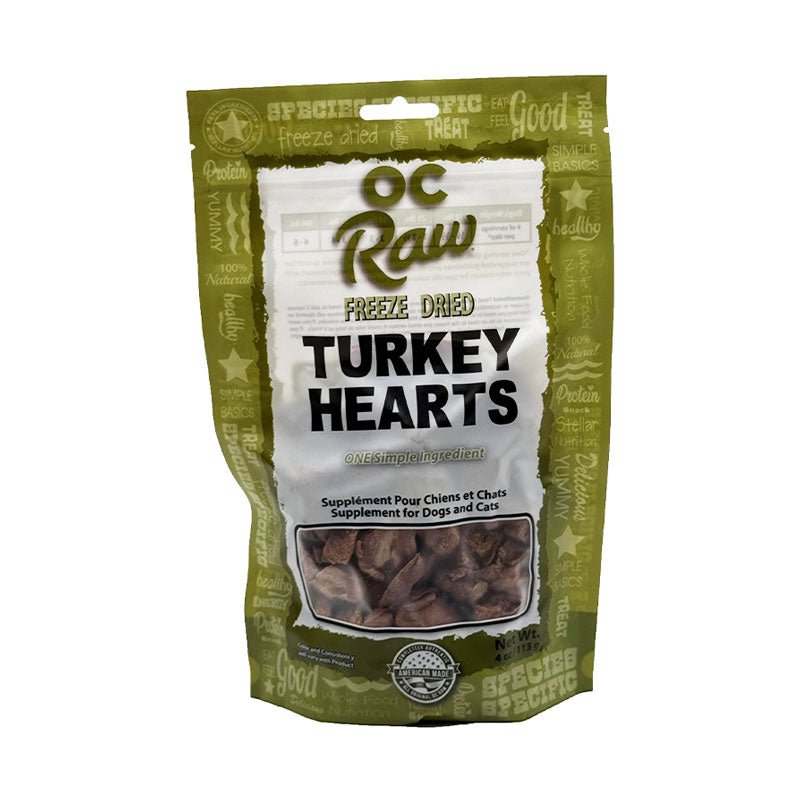 OC Raw Freeze Dried Raw Turkey Hearts (4oz) - CreatureLand
