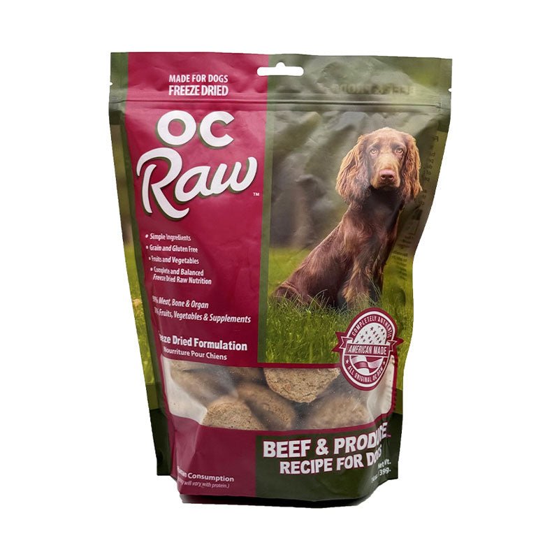 OC Raw Freeze Dried Sliders Dog Food | Beef & Produce (14oz) - CreatureLand