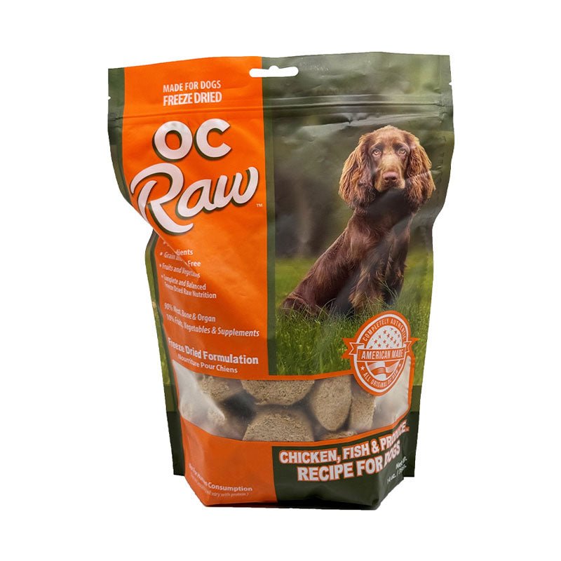 OC Raw Freeze Dried Sliders Dog Food | Chicken, Fish & Produce (14oz) - CreatureLand
