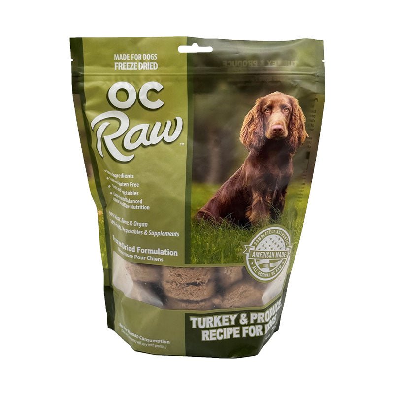 OC Raw Freeze Dried Sliders Dog Food | Turkey & Produce (14oz) - CreatureLand