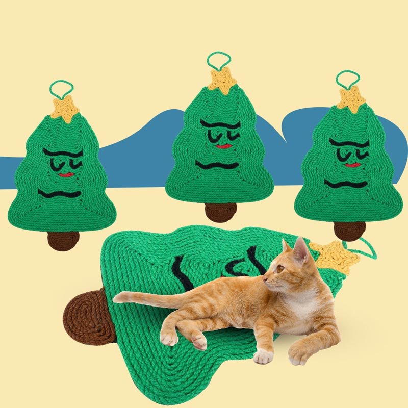 OCE Sisal Xmas Tree Cat Scratch Mat - CreatureLand