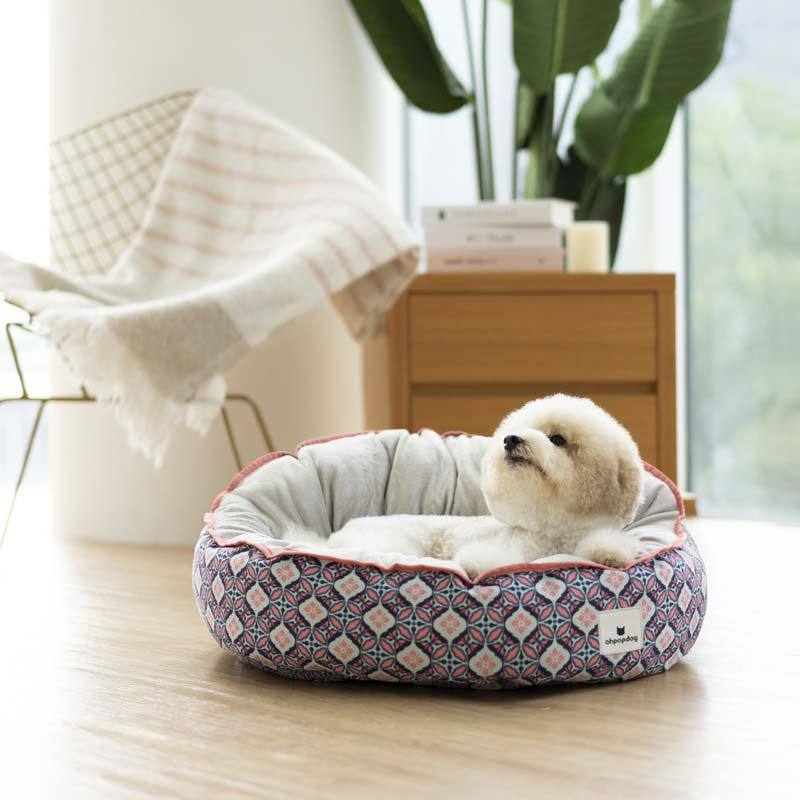 Ohpopdog Bunga Peach 6 Reversible Pet Bed - CreatureLand