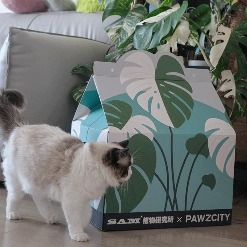 Pawzcity Botanical Garden Cat House Scratcher (2 Designs) - CreatureLand