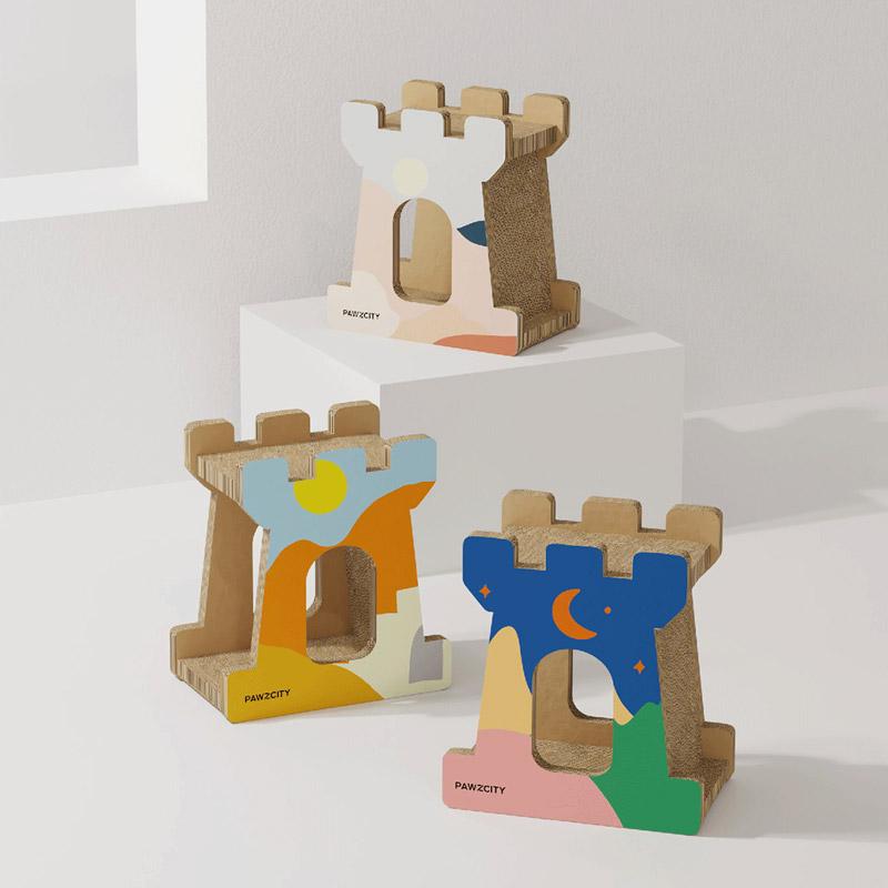 Pawzcity Castle Cat Scratcher (3 Designs) - CreatureLand