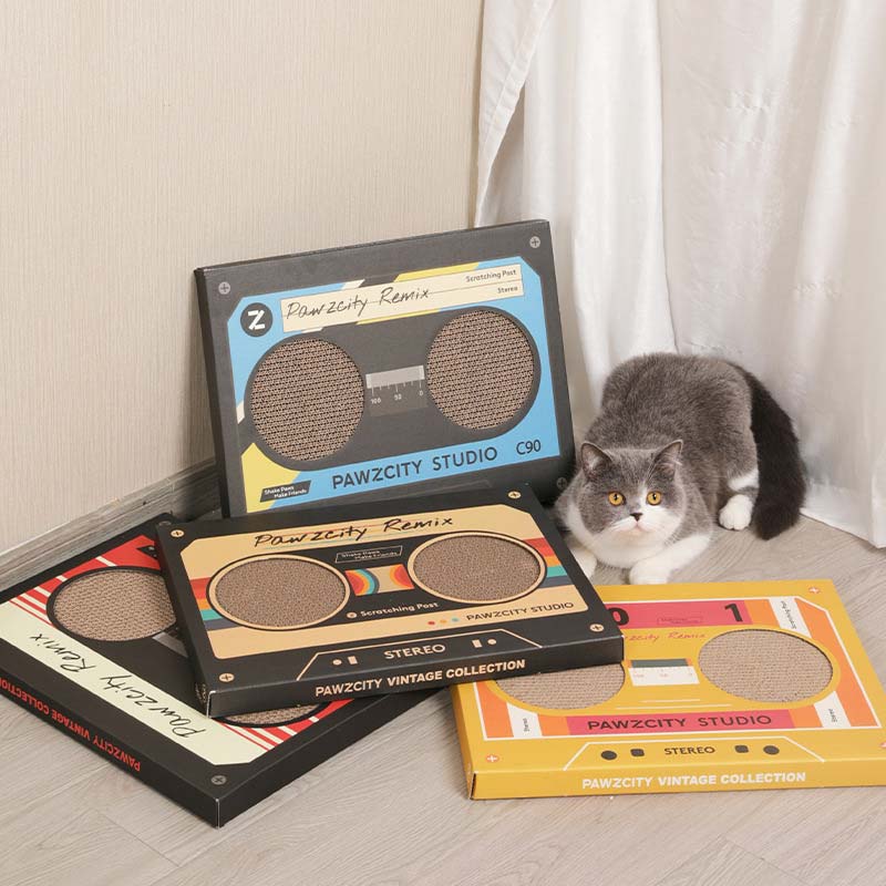 Pawzcity Vintage Cassette Cat Scratcher (4 Colours) - CreatureLand