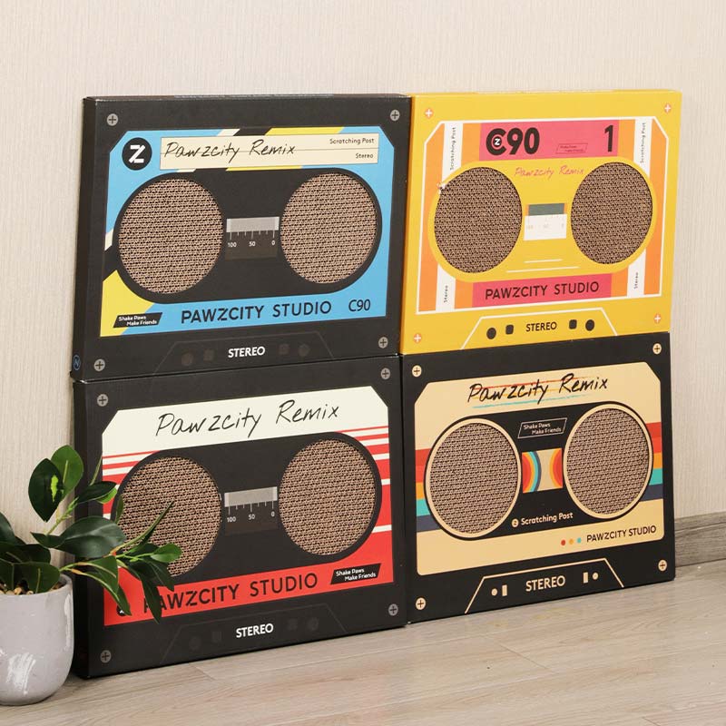 Pawzcity Vintage Cassette Cat Scratcher (4 Colours) - CreatureLand