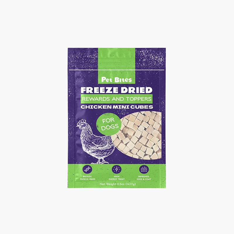 Pet Bites Freeze Dried Rewards and Toppers For Dogs | Chicken Mini Cubes - CreatureLand