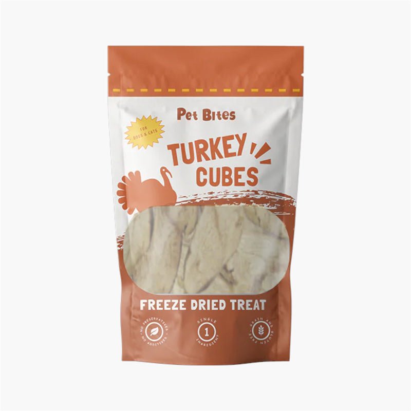 Pet Bites Freeze Dried Turkey Cubes (48g) - CreatureLand