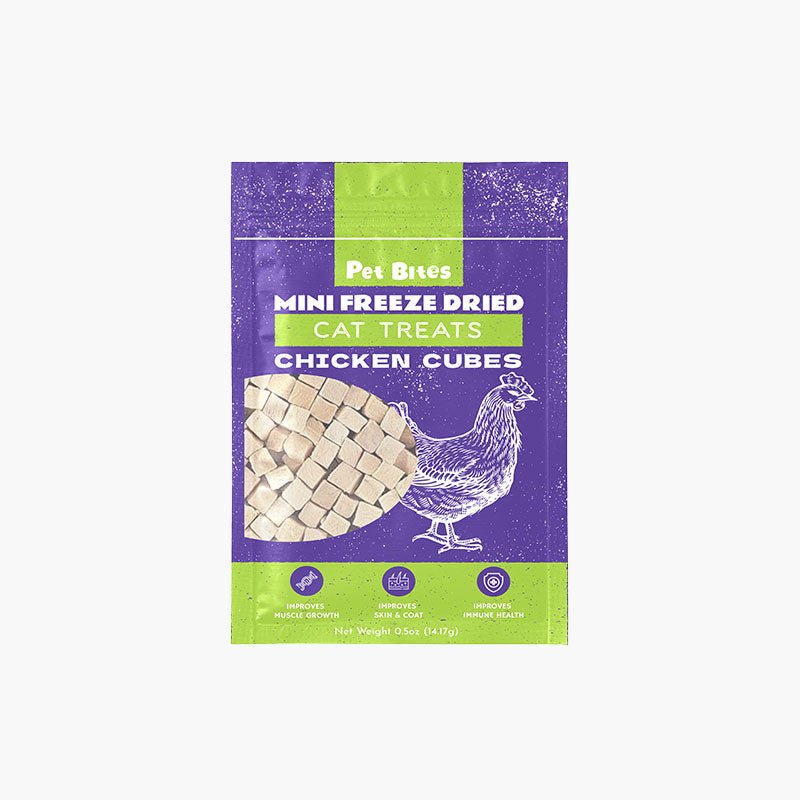 Pet Bites Mini Freeze Dried Cat Treats | Chicken Cubes - CreatureLand