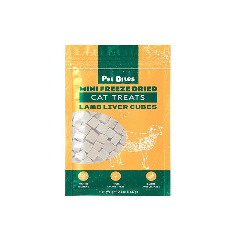 Pet Bites Mini Freeze Dried Cat Treats | Lamb Liver Cubes - CreatureLand