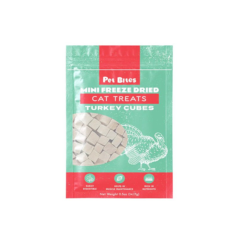 Pet Bites Mini Freeze Dried Cat Treats | Turkey Cubes - CreatureLand