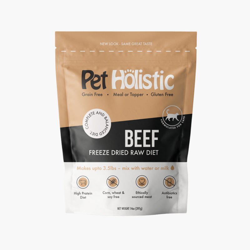 Pet Holistic Freeze Dried Raw Cat Food - Beef (14oz) - CreatureLand