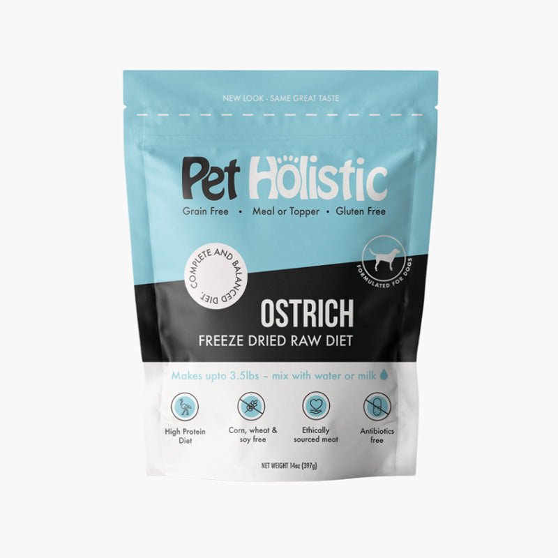 Pet Holistic Freeze Dried Raw Dog Food - Ostrich (14oz) - CreatureLand