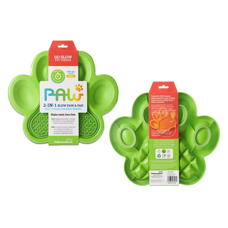 PetDreamHouse PAW 2-in-1 Slow Feeder & Lick Pad | Blue - CreatureLand