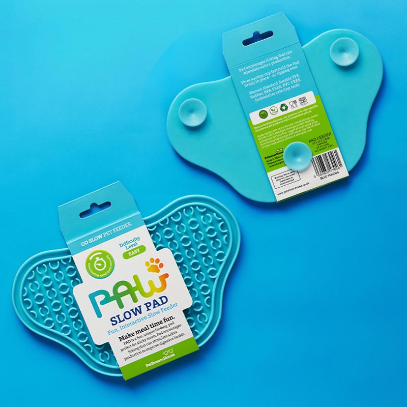 PetDreamHouse PAW 2-in-1 Slow Feeder & Lick Pad | Blue - CreatureLand