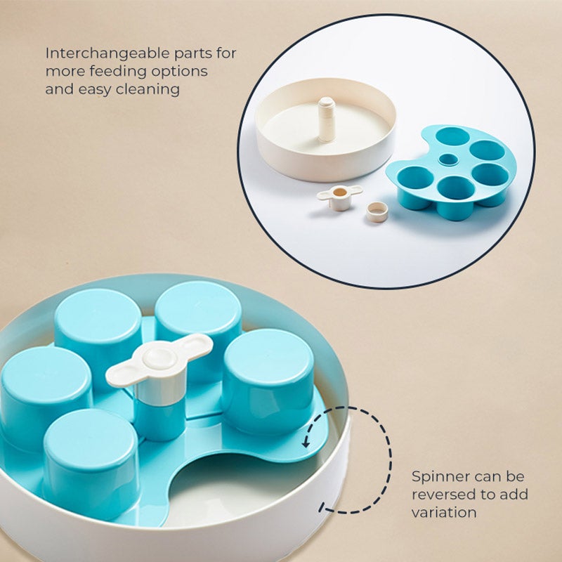PetDreamHouse SPIN Interactive Feeder | Palette Blue - CreatureLand