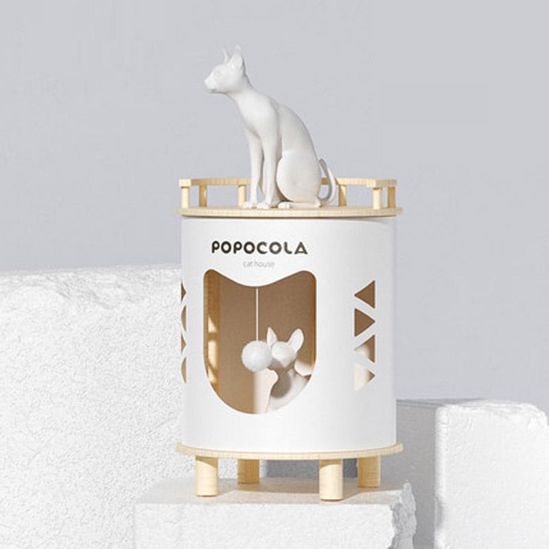 Popocola Double-Deck Stool Cat House - CreatureLand
