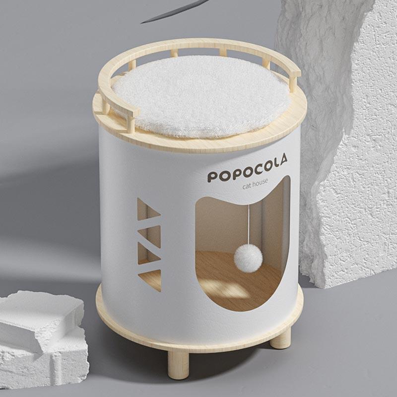 Popocola Double-Deck Stool Cat House - CreatureLand