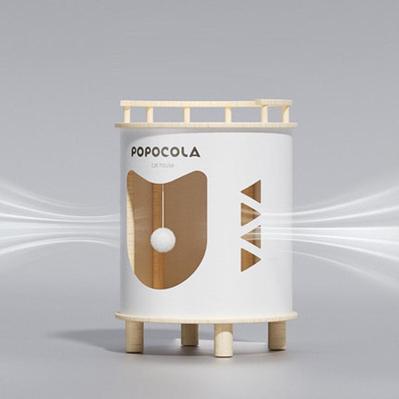 Popocola Double-Deck Stool Cat House - CreatureLand