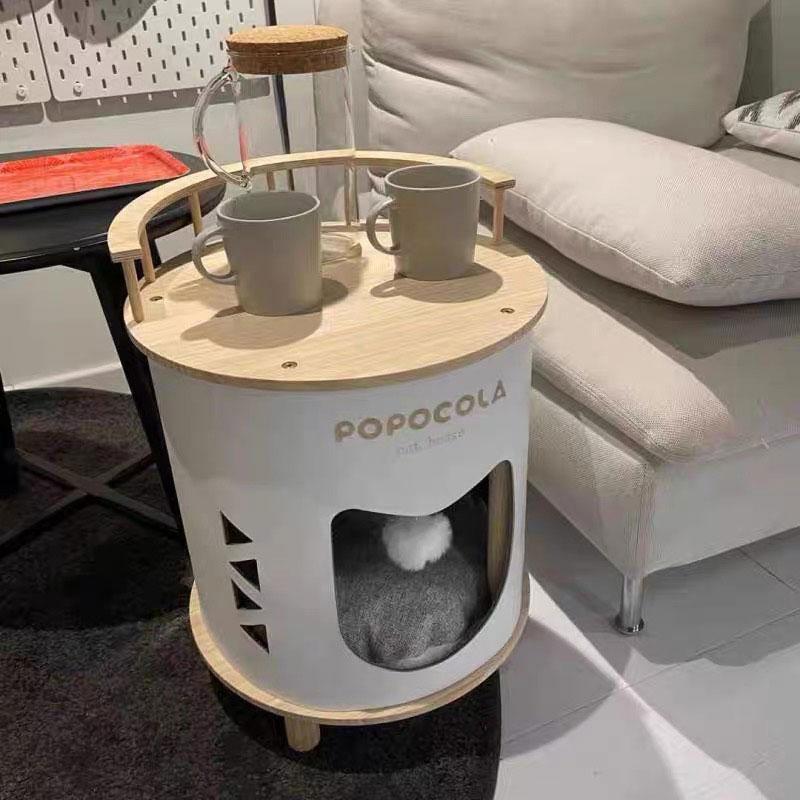 Popocola Double-Deck Stool Cat House - CreatureLand