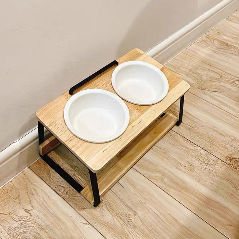 Popocola Duo Pine Pet Feeder - CreatureLand