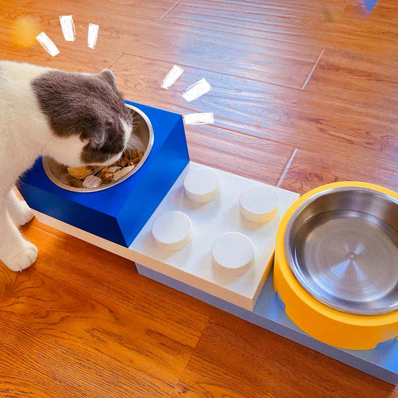 PPKP Building Blocks Pet Feeders | Stainless Bowls and Trays (Customisable) - CreatureLand