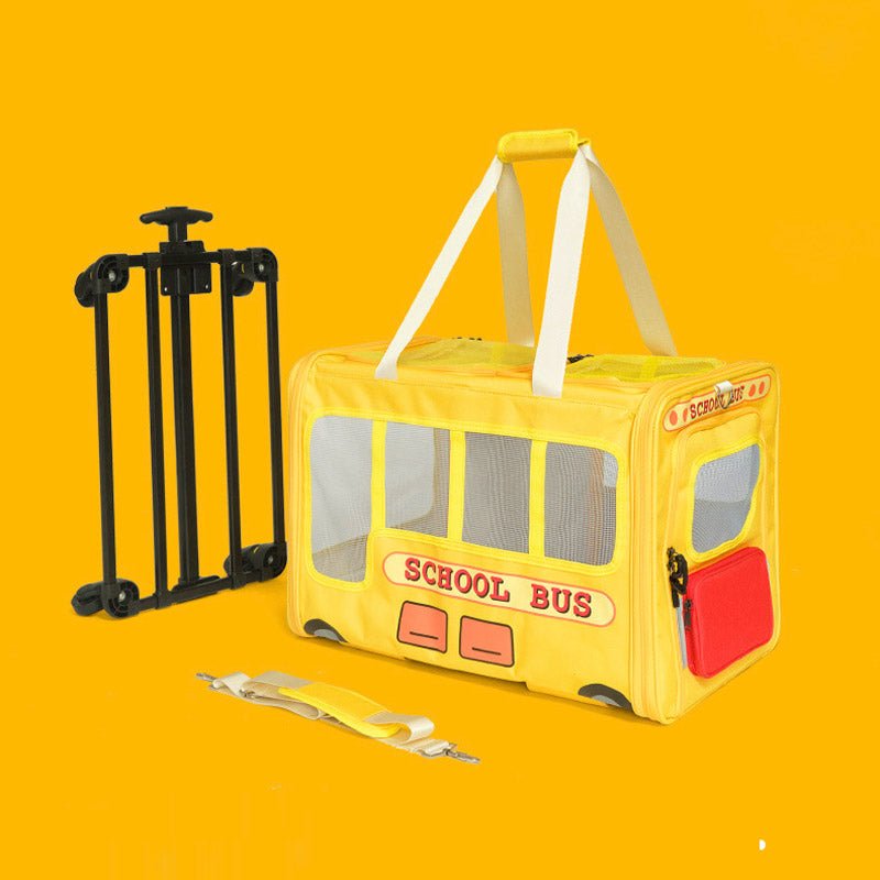 PurLab School Bus Pet Carrier Trolley - CreatureLand