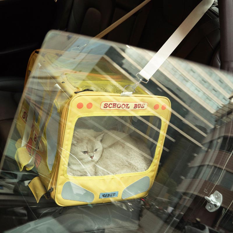 PurLab School Bus Pet Carrier Trolley - CreatureLand