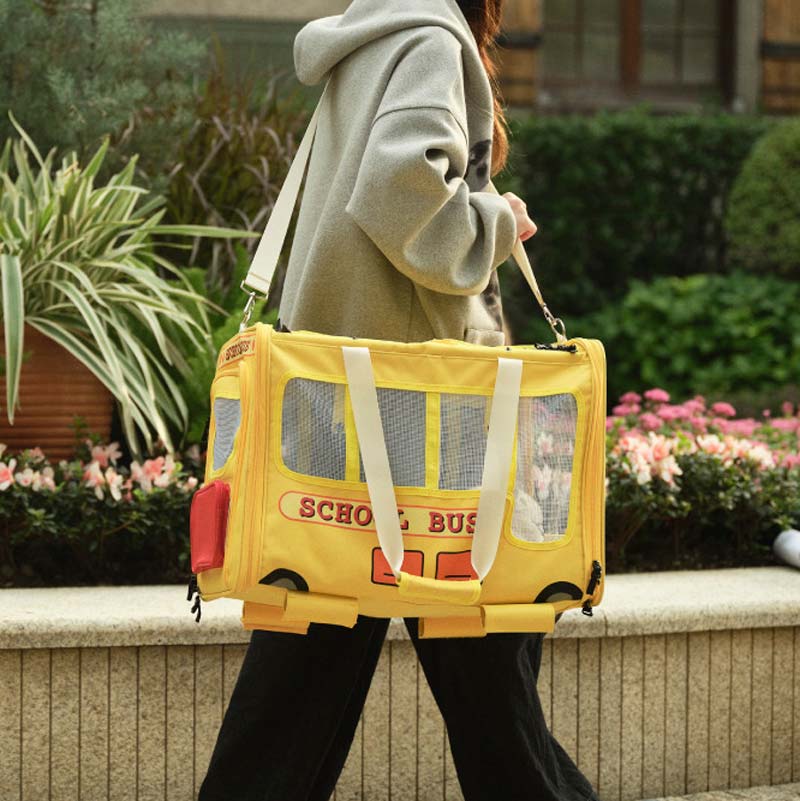 PurLab School Bus Pet Carrier Trolley - CreatureLand